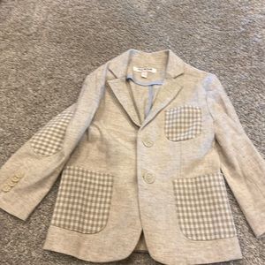 Isaac Mizrahi linen blazer with checkered accents size 2T